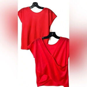 LOLE  oversized boxy wrap t shirt,XS,PTP 18” ,coral/pink color,boho,NWT